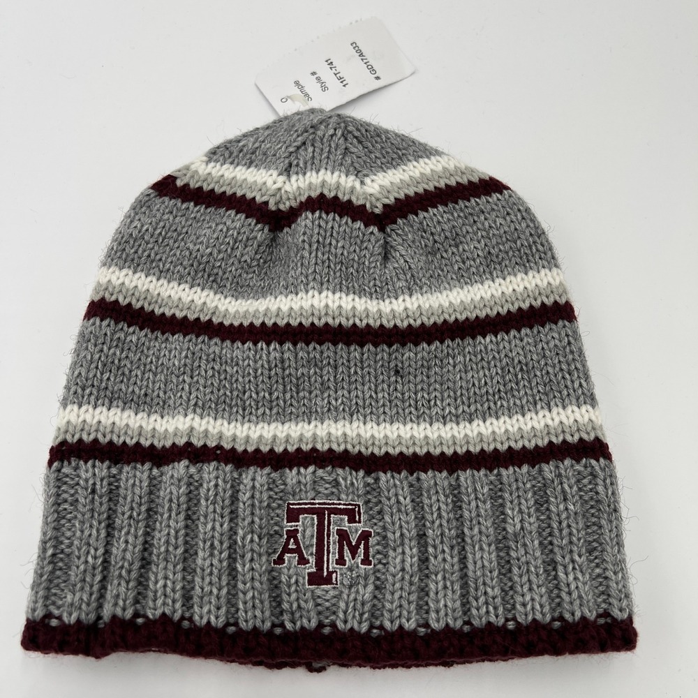 Adidas Texas A&M Aggies Knit Beanie Hat Maroon‎ White Gray One Size